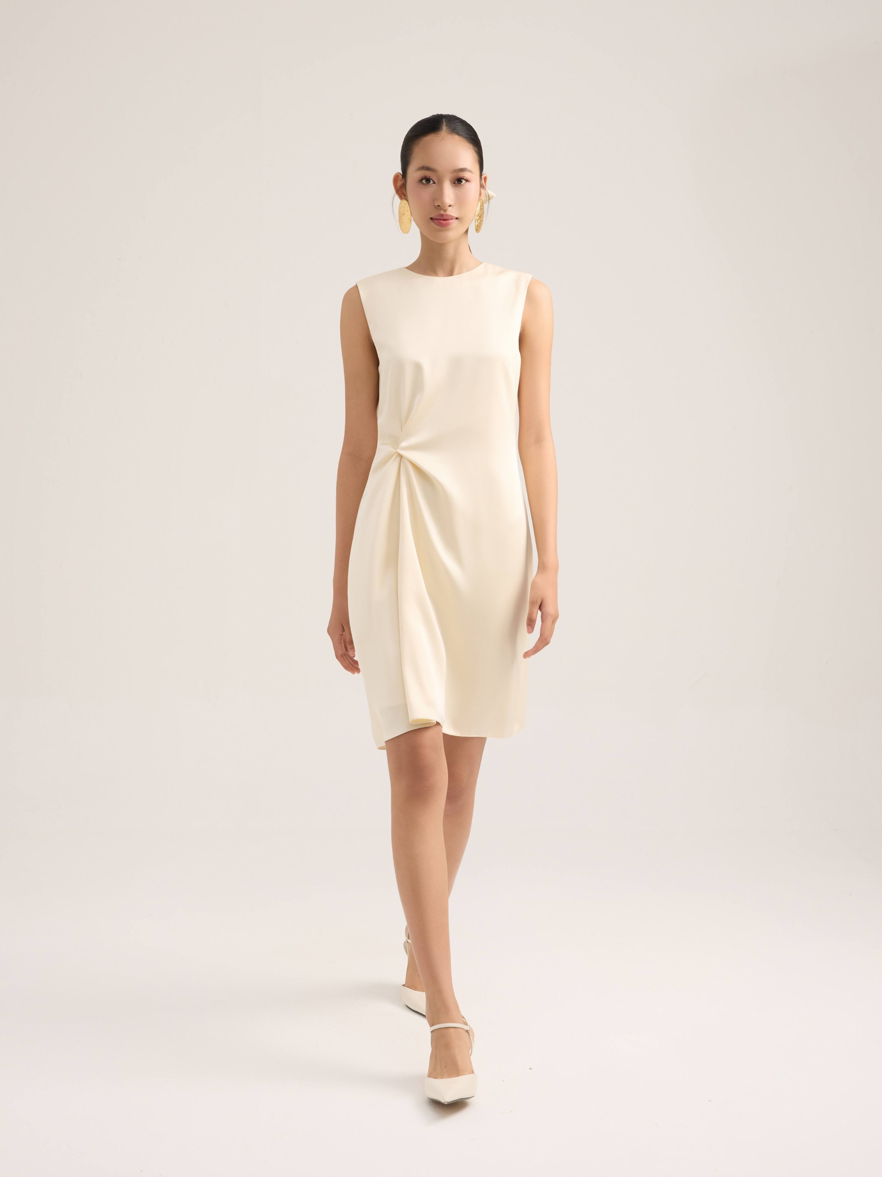 Đầm lụa xoắn eo Mauve Twist dress