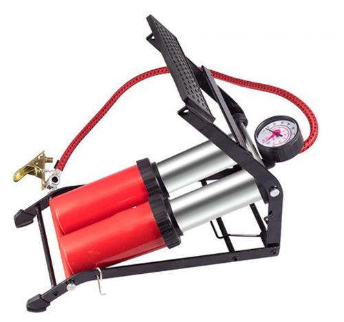 Bơm hơi xe đạp xe máy ô tô đạp chân mini 2 ống bơm piston - Bơm hơi đạp chân mini 2 ống nén khí bơm ô tô xe máy
