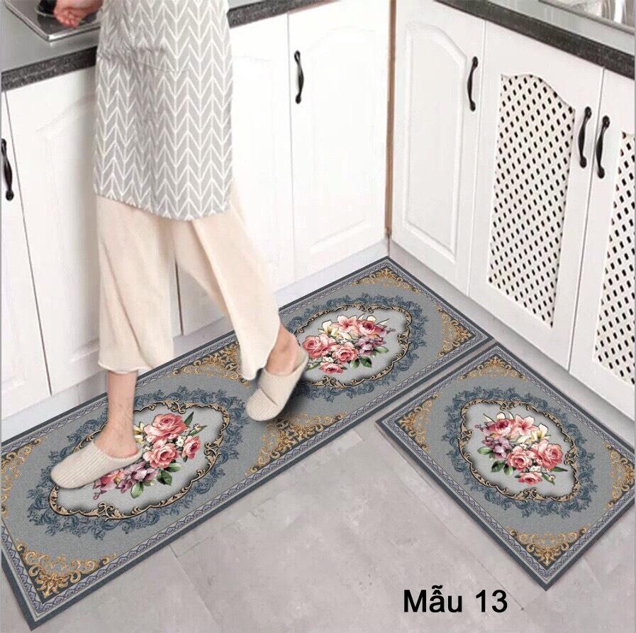 Thảm chải sàn phòng bếp 2 món nhiều mầu sắc mẫu mã