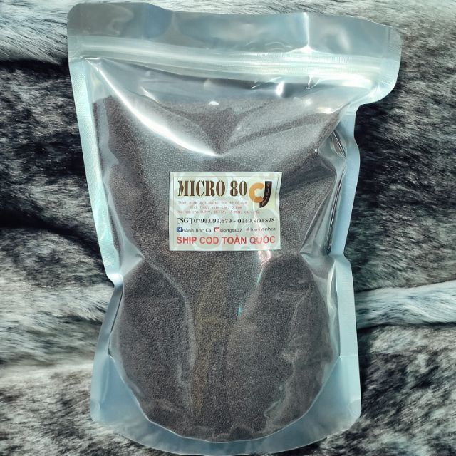 1kg cám micro 80 phù hợp cho guppy, betta, mún, 3 đuôi nhỏ...