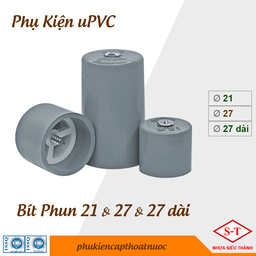 Bít phun pvc, béc vít phun tưới cây tự động phi 21, 27, 27 dài phụ kiện nhựa st
