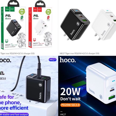 Cóc sạc nhanh hoco hk27 pd20w + qc3.0