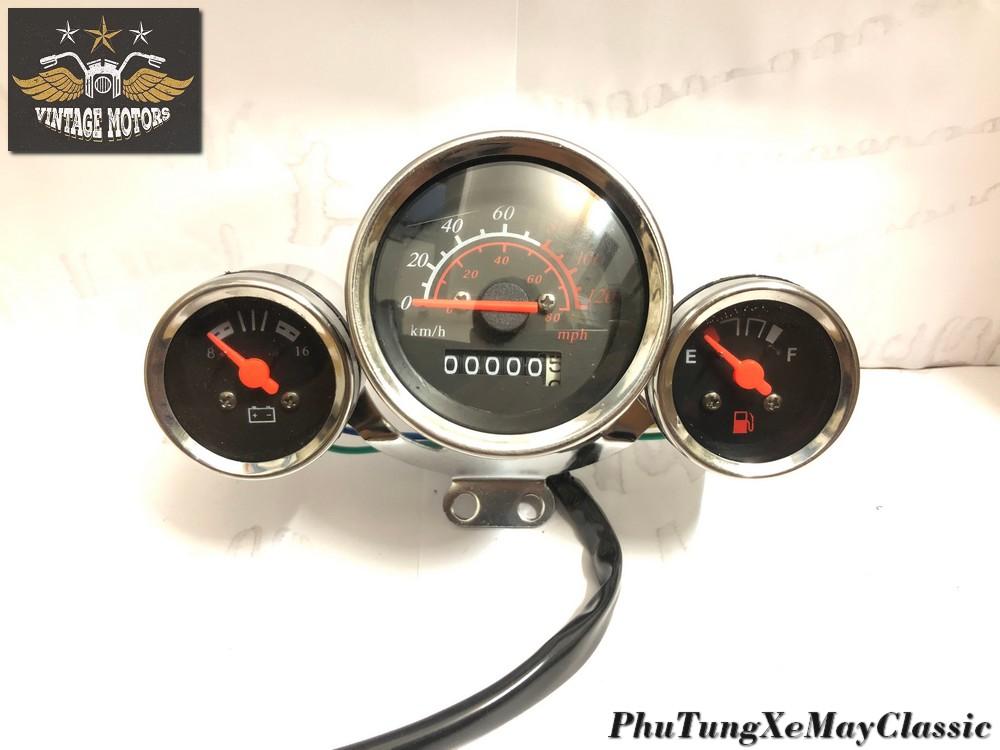Đồng hồ xe máy classic có 3 đèn báo chức năng  CAFERACER STORE  P470221   Sàn thương mại điện tử của khách hàng Viettelpost