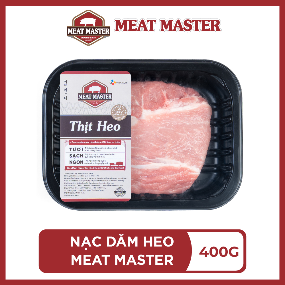 Nạc dăm heo Meat Master - Thịt heo mát ngon, mềm mọng, ngọt thịt