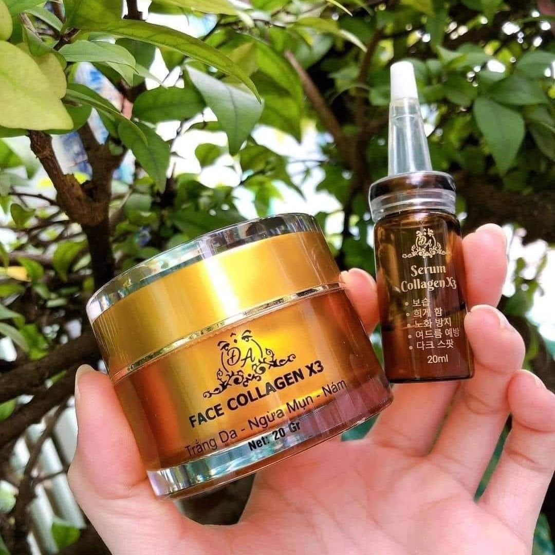 [FREESHIP] Combo Kem Face Và Serum Dưỡng Collagen X3 Đông Anh Hàng Chính Hãng Có Team Cào