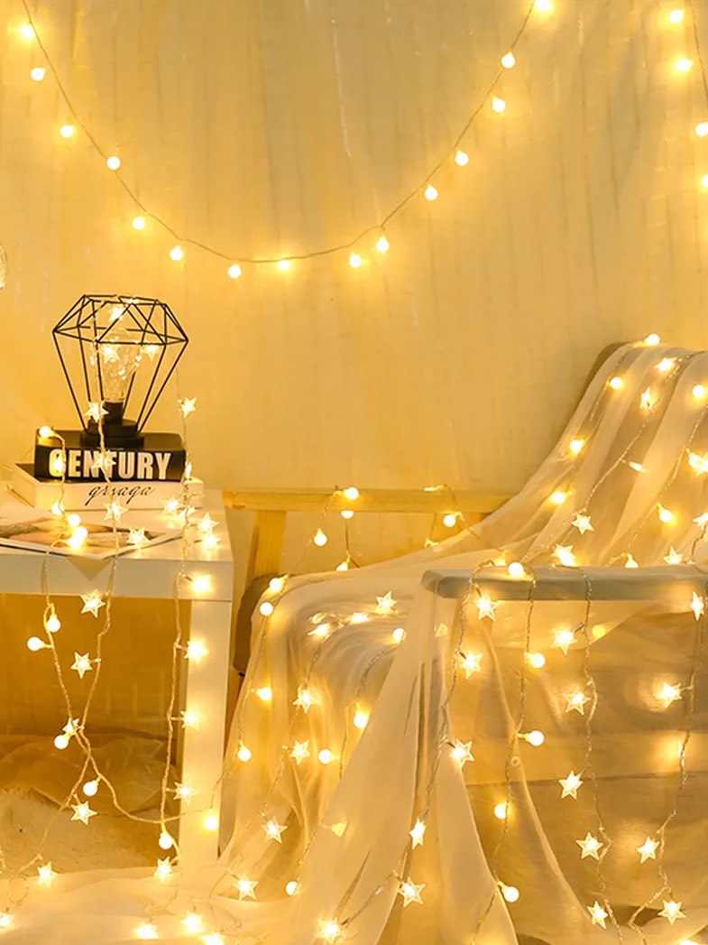 Dây đèn led hình ngôi sao trang trí noel ,sinh nhật ,tiệc cưới,dây đèn led 5m