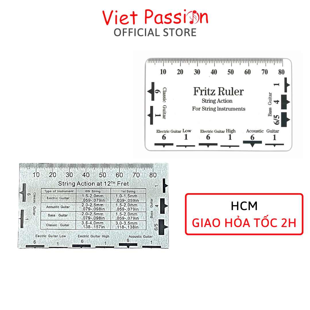 Thước đo cao độ dây đàn guitar acoustic classic elictric String Action Ruler sử dụng cho tất cả đàn ghita VietPassionHCM