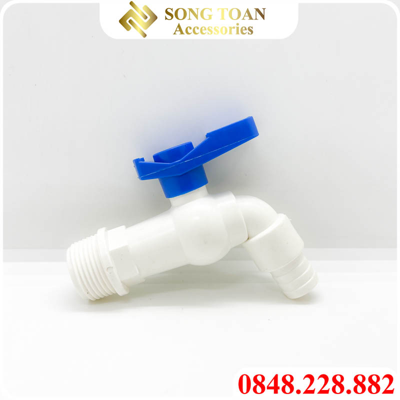 Vòi Nước, Vòi Nhựa Xả Nước Tay Gạt, Khoá Nước Tay Vặn Nhựa Chân Ren 21 27 thông dụng