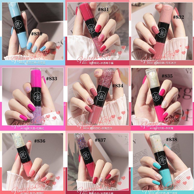 shein style TikTok style Sơn Móng Tay Fairy's Gift Thiết Kế Hai Đầu Gồm 40 Màu Tùy Chọn 12ml