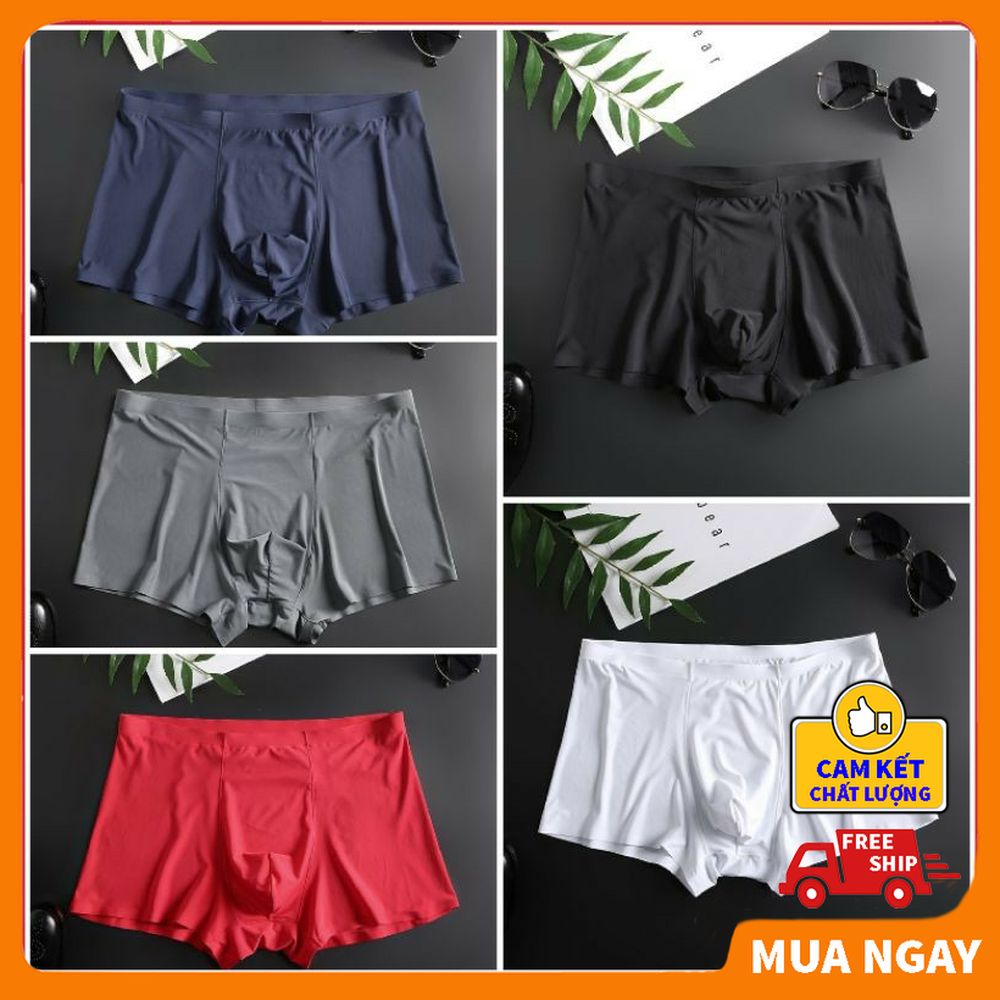 Quần lót nam đúc lụa vải thun lạnh thoáng mát, quần sịp đùi nam boxer đúc lụa vải thun lạnh, quần lót nam boxer cao cấp DL10