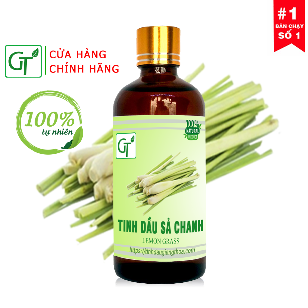 Tinh dầu Sả chanh Nguyên Chất 100% Tự Nhiên Lemongrass - Đuổi muỗi, xông phòng, thơm mát giúp thư giãn, khử mùi hôi, thanh lọc không khí, đuổi muỗi hiệu quả