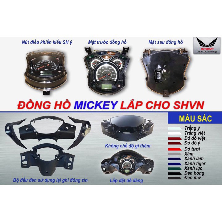 ĐỒNG HỒ SH Ý , ĐẦU NHẬP LẮP CHO SH VIỆT NAM 2012-2016 ( ĐIỆN TỬ)