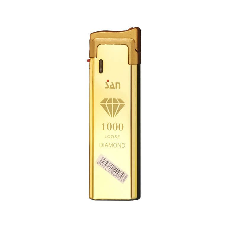 Bật lửa khò tia lửa Xanh Sam Diamond, Hột quẹt khè mạnh mẽ Vỏ vàng SAM DIAMOND 1000/ Giá bán combo 10 chiếc