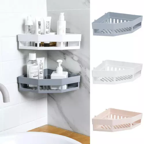 Kệ Góc Nhựa - Kệ Dán Góc Tường Đựng Đồ Nhà Tắm Tiện Dụng Không Cần Khoan Tường - Kèm Miếng Dán Siêu Chắc