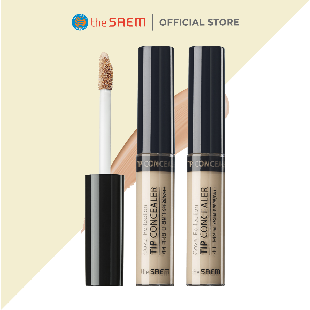 [Combo 2 sản phẩm] Kem che khuyết điểm The Saem Cover Perfection Tip Concealer (6.5g)