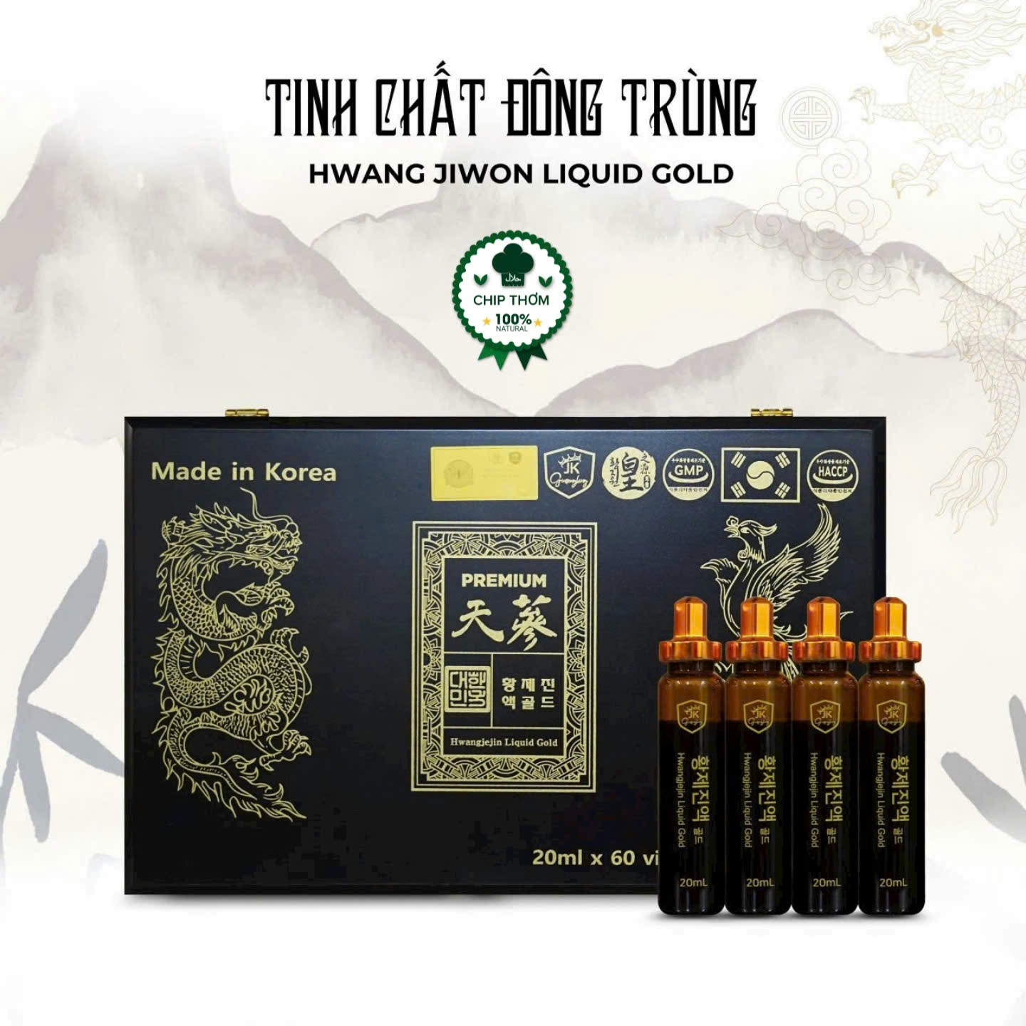 Tinh Chất Đông Trùng Hạ Thảo Hwang Jiwon Liquid Gold 365 - Hộp 60 ống