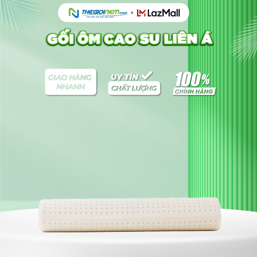 Gối ôm 100% cao su thiên nhiên Liên Á 100x35x18cm .