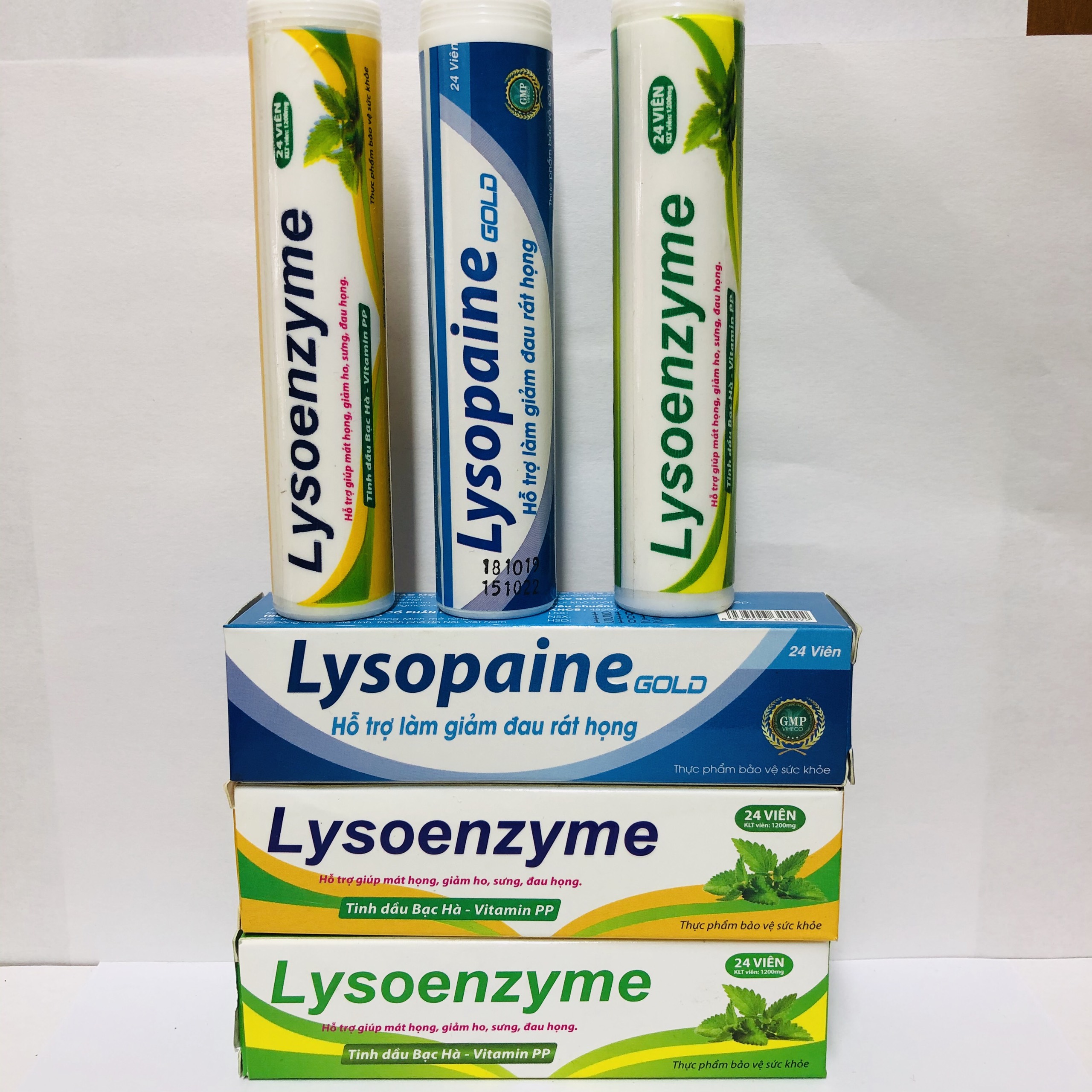 Viên ngậm Lysoenzyme giảm đau rát họng- Lọ 24 viên