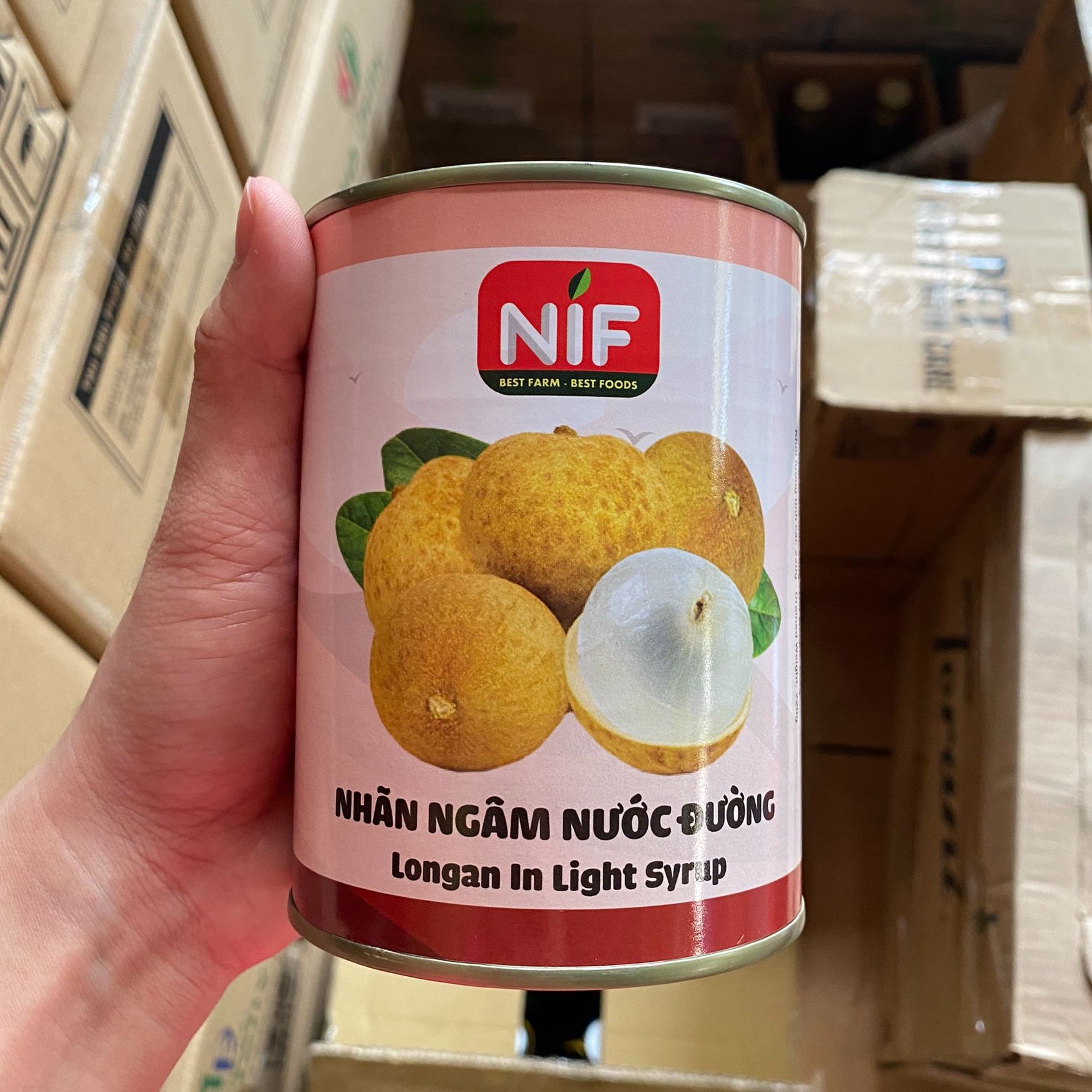 Nhãn ngâm nước đường NIF 565G date xa nhãn ngon, thơm, giòn