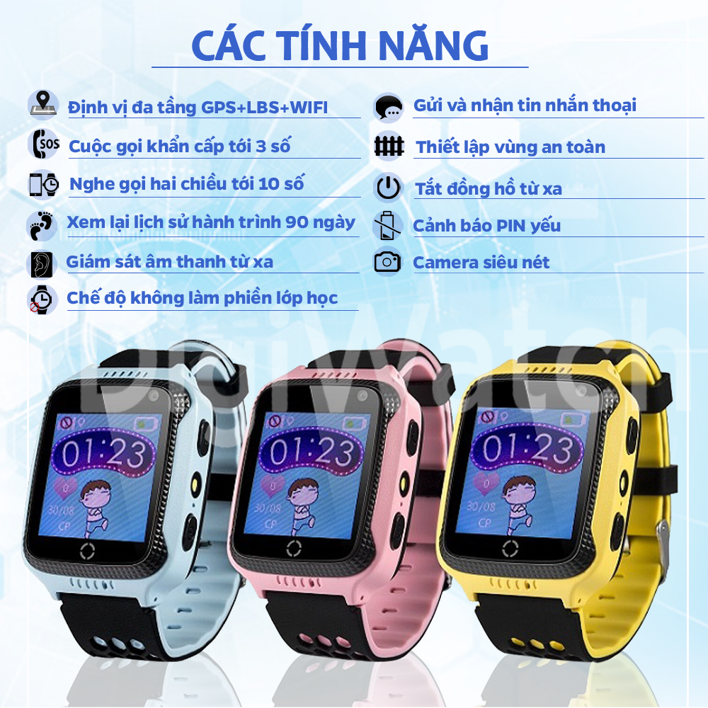 Đồng hồ định vị trẻ em gps wonlex gw500s - bảo hành 12 tháng