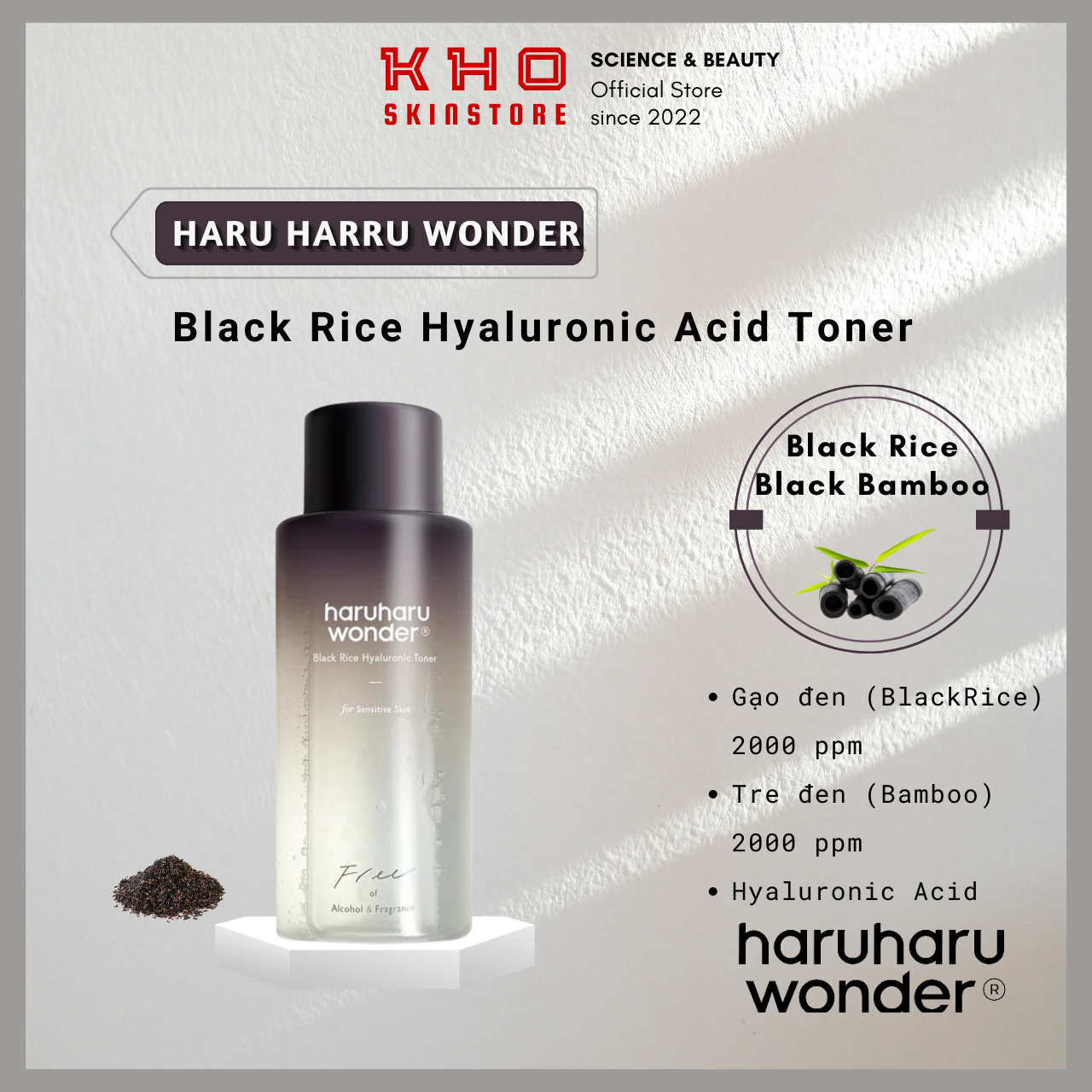 [KhoSkinStore] HaruHaru Wonder Nước cân bằng chống oxi hóa  Black Rice Hyaluronic Toner