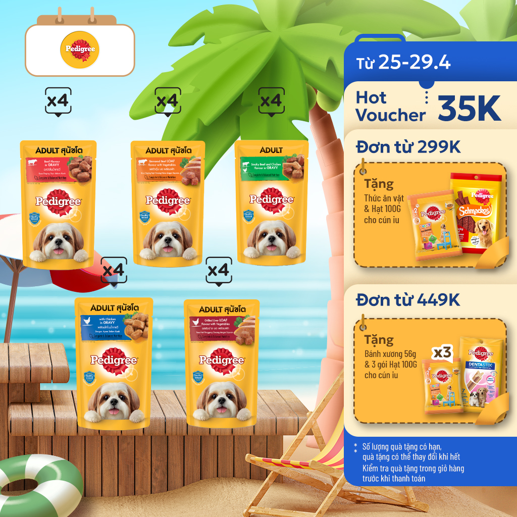 Thức Ăn Dạng Sốt Cho Chó Lớn PEDIGREE, 130g (20 Túi)