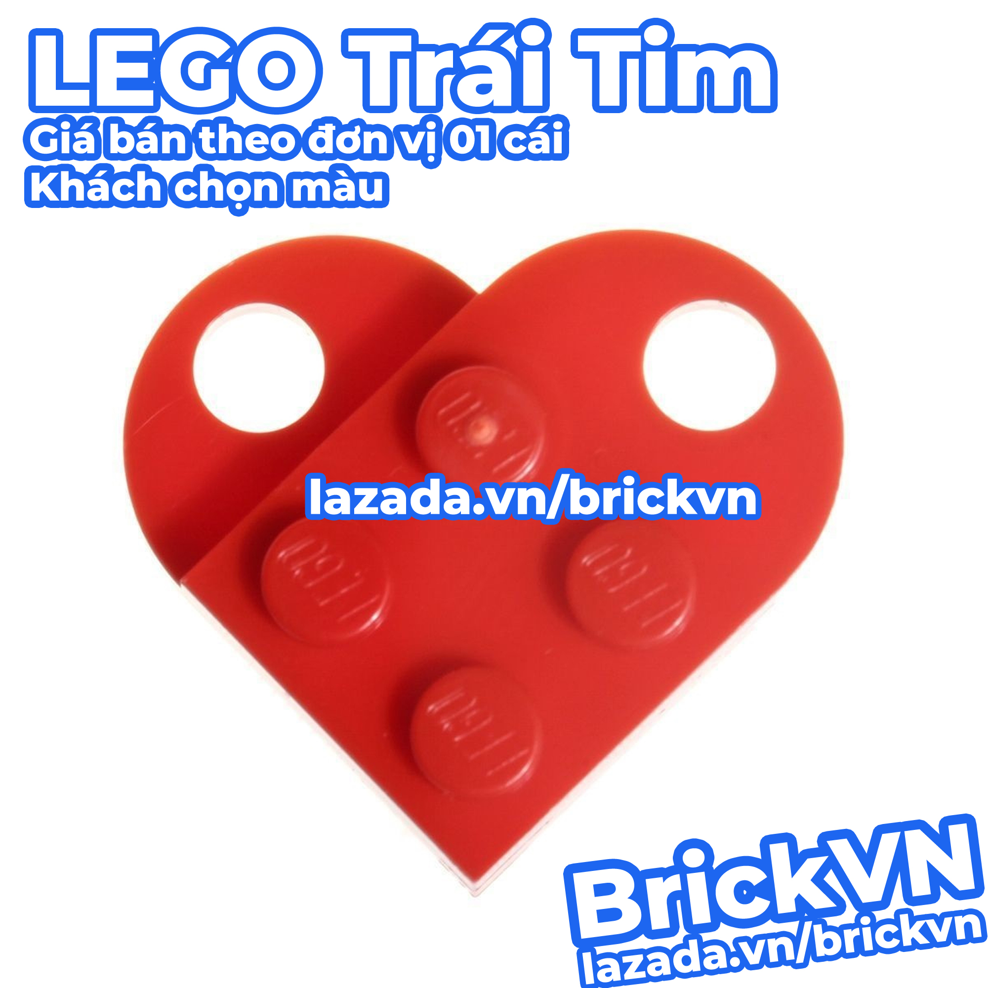 [1 Cái] LEGO Trái Tim Dùng Làm Mặt Dây Chuyền, Móc Khóa Cho Cặp Đôi Tình Nhân [Khách Chọn Màu]