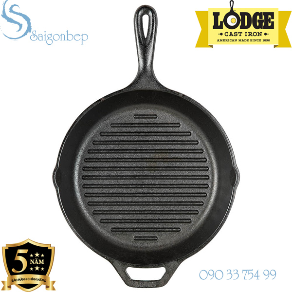 Chảo gang có vân lodge l8gp3 đường kính 26cm sài gòn bếp