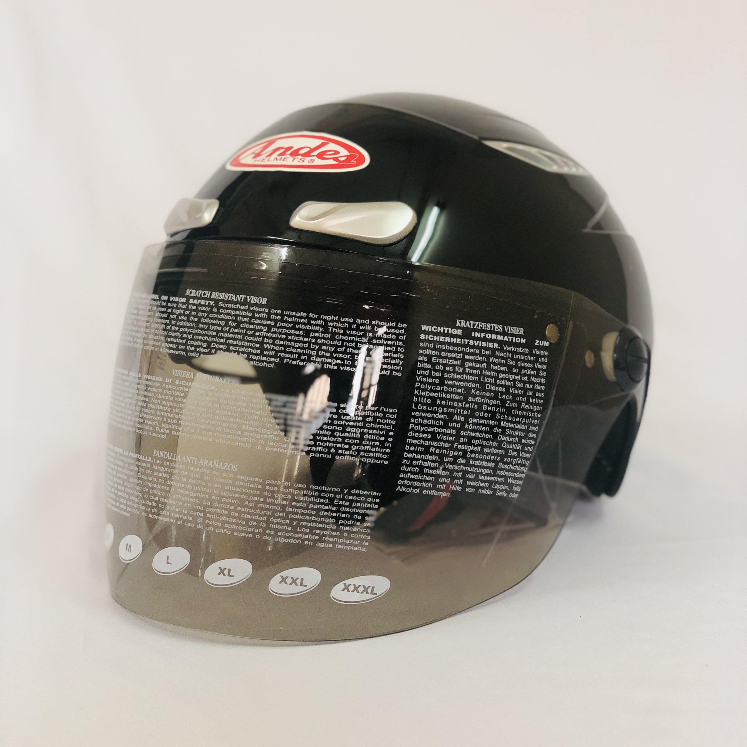 Mũ bảo hiểm 1/2 đầu andes 126 có kính