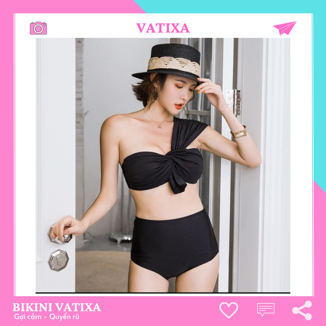 Bikini 2 mảnh xoắn ngực choàng vai quần nhún vatixa bkn21