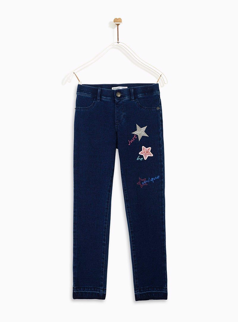 Quần dài bé gái - mdk pull-on denim sparkle stars