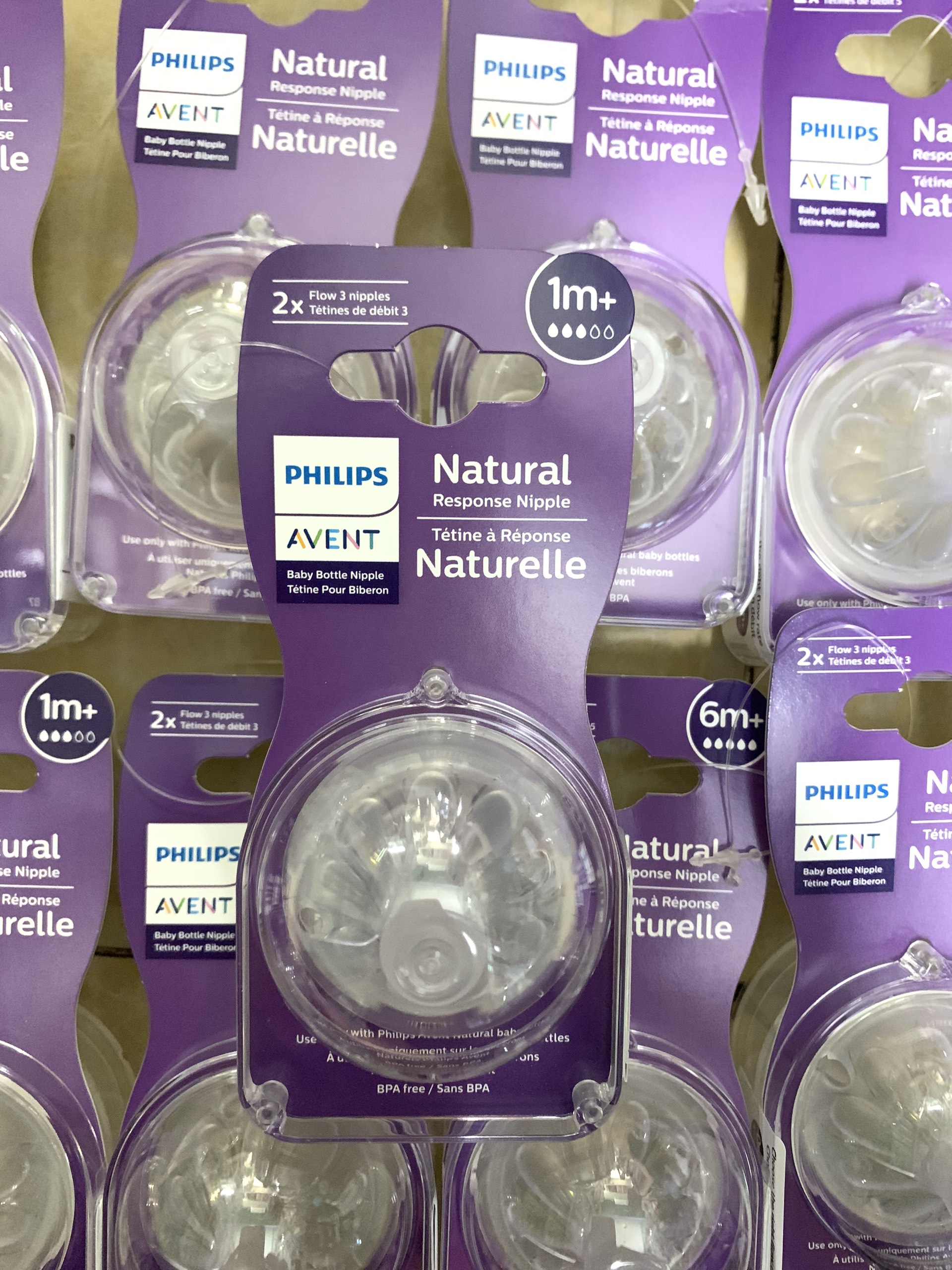 Vỉ 2 núm ti bình sữa philips avent natural cổ rộng