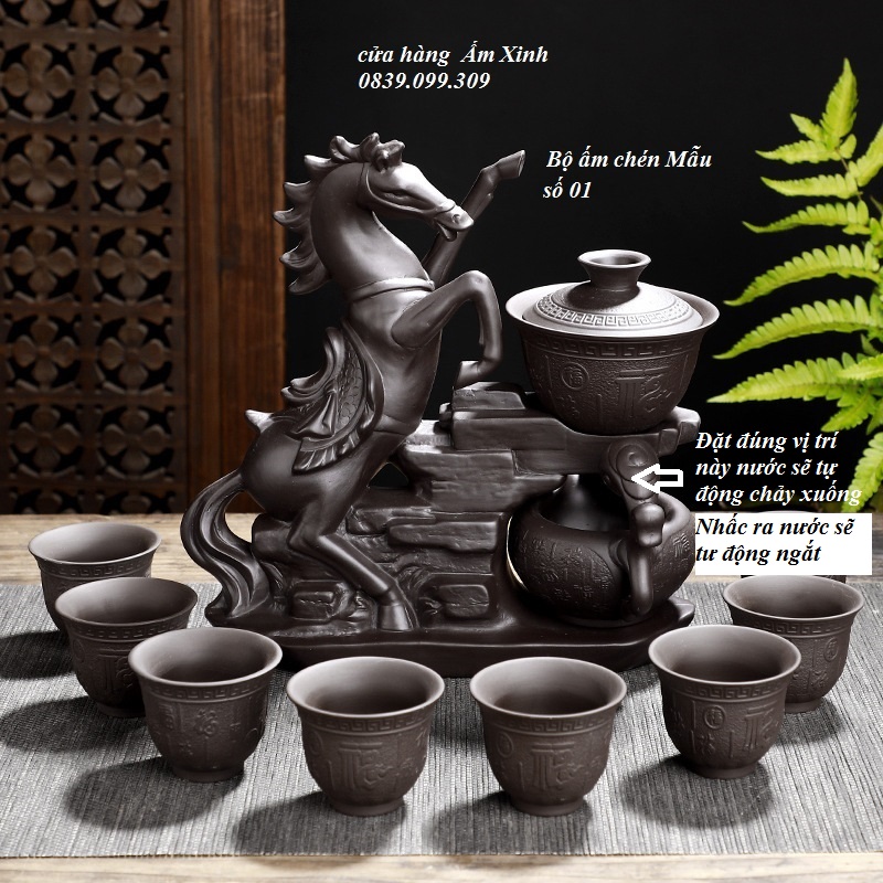 Bộ ấm chén pha trà đạo tử sa nghi Hưng