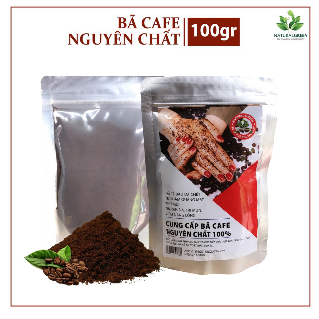 [HCM]100g Bã cafe tắm trắng tẩy da chết siêu mịn