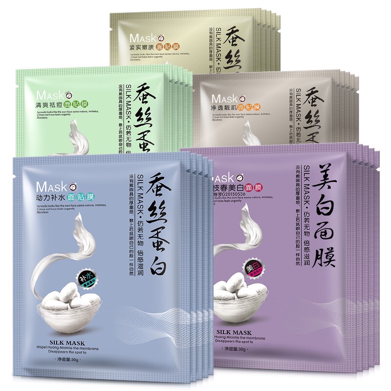 Combo 10 Mặt nạ tơ tằm duỡng da One spring Silk mask