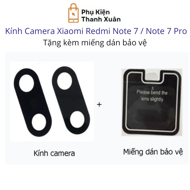 Kính camera sau Xiaomi Redmi Note 7 / Note 7 Pro - Tặng kèm miếng dán bảo vệ