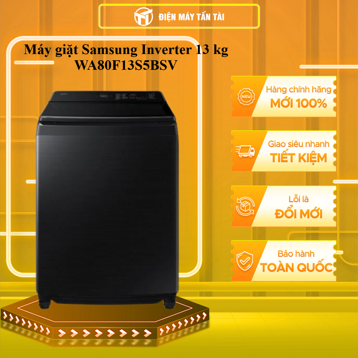 Máy giặt Samsung Inverter 13 kg WA80F13S5BSV - GIAO TOÀN QUỐC - CHỈ MIỄN PHÍ HCM