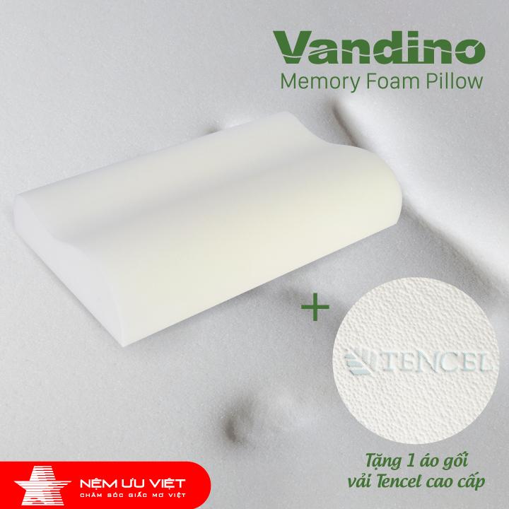 Gối Vandino Memory Foam Pillow Ưu Việt ( 30cm x 50cm x 8/10 cm )