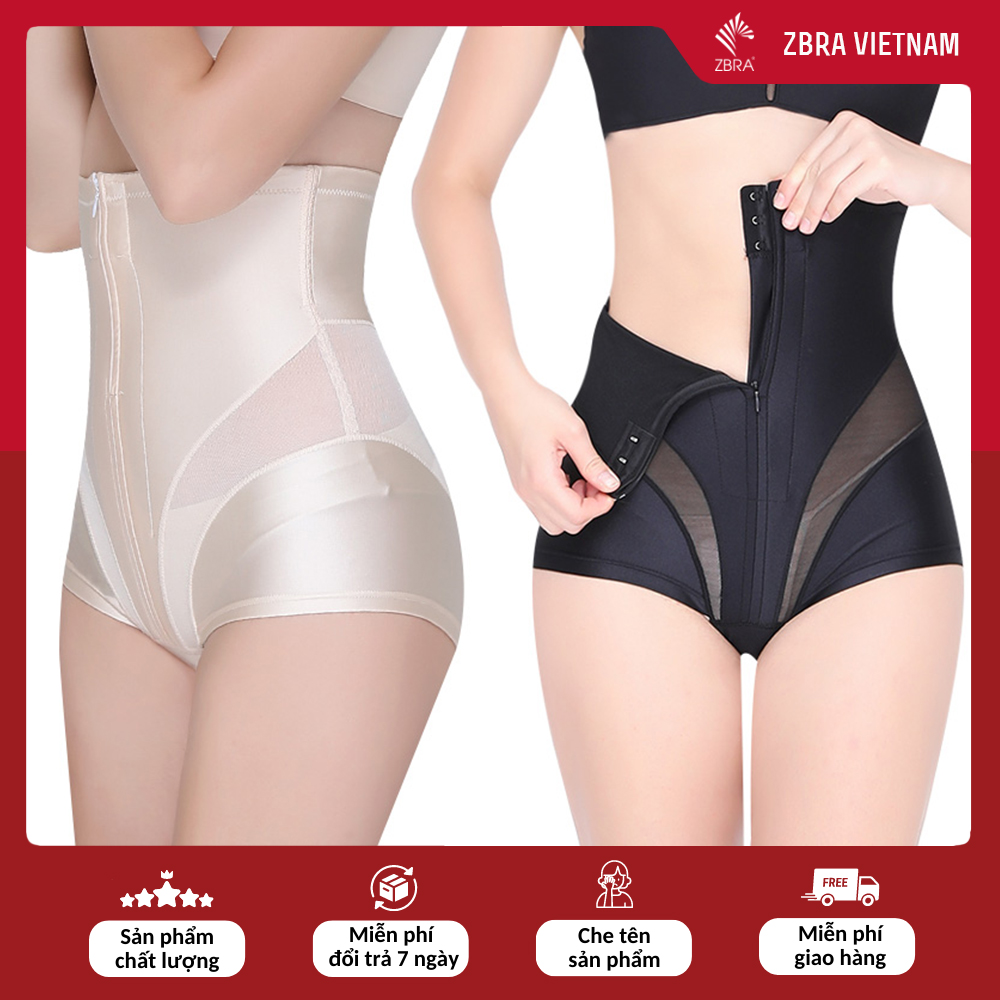 Quần gen nịt bụng lưng cao kéo khóa, chất lụa cao cấp mềm mịn, thu gọn vòng eo Zbra - ZNT05