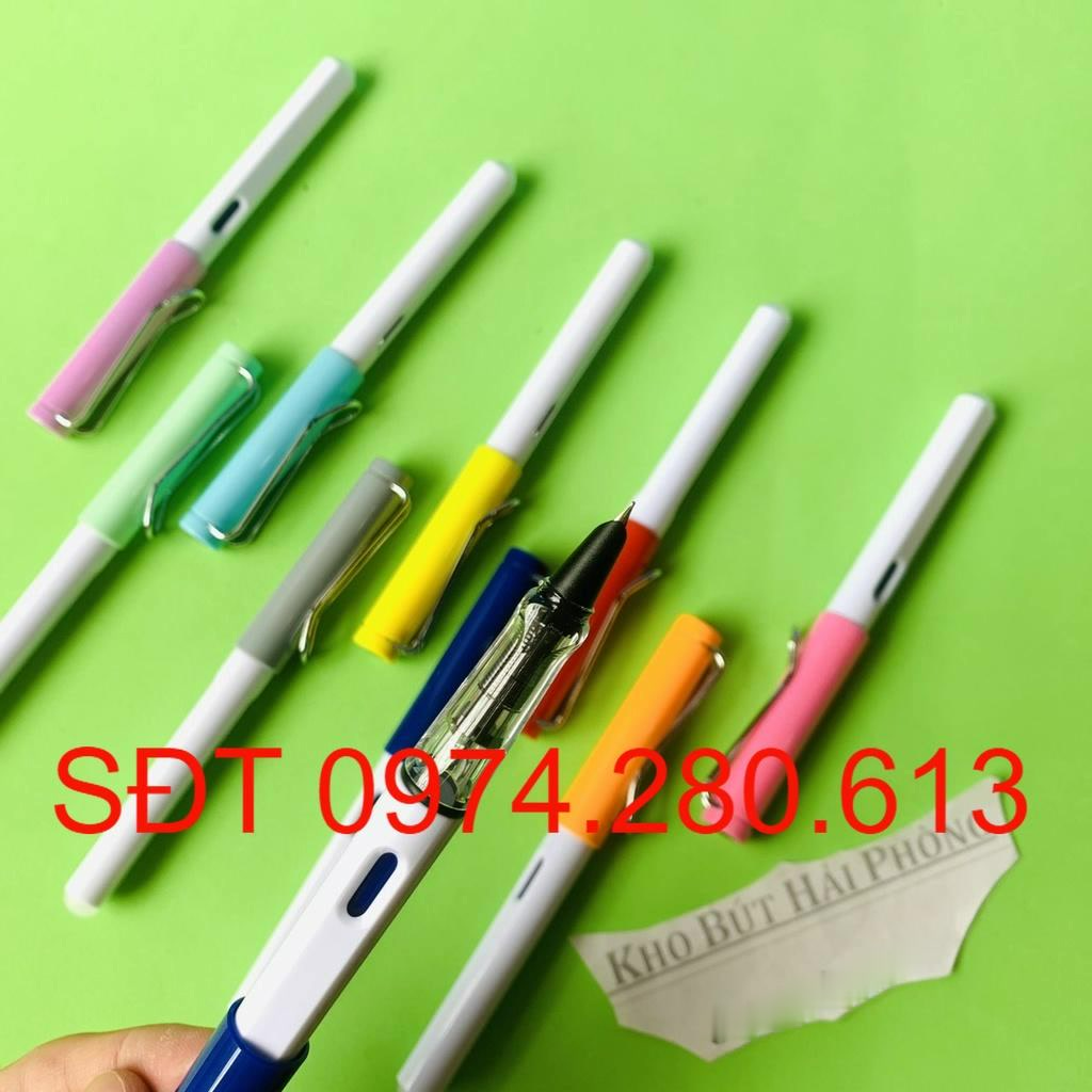 Combo 10 bút máy xóa 857 thân trắng đầu trong