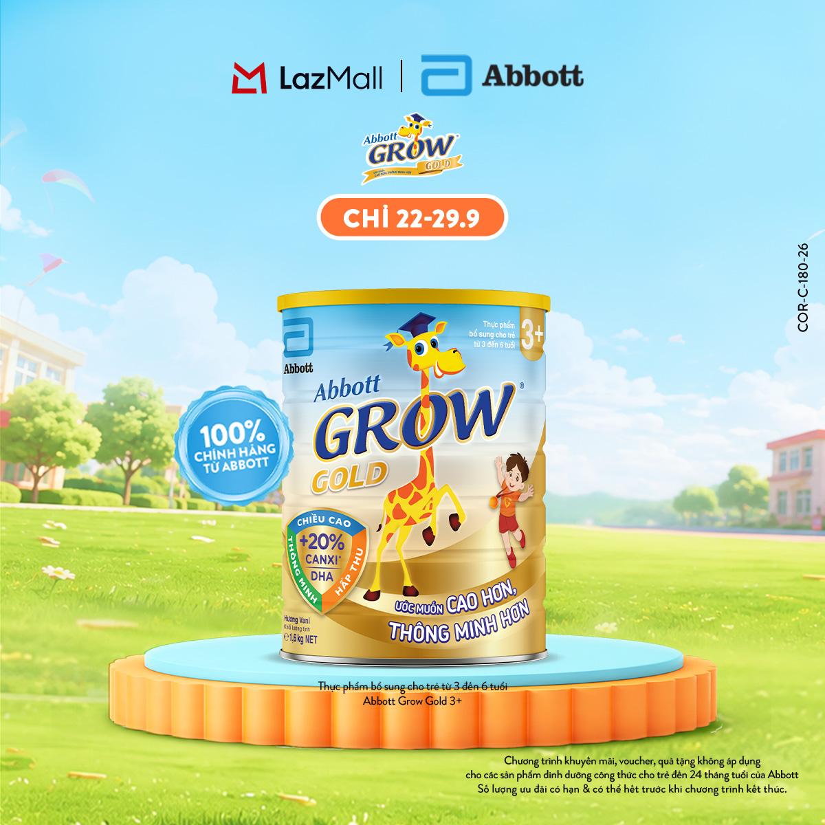 Lon Sữa Bột Abbott Grow Gold 3+ 1.6kg