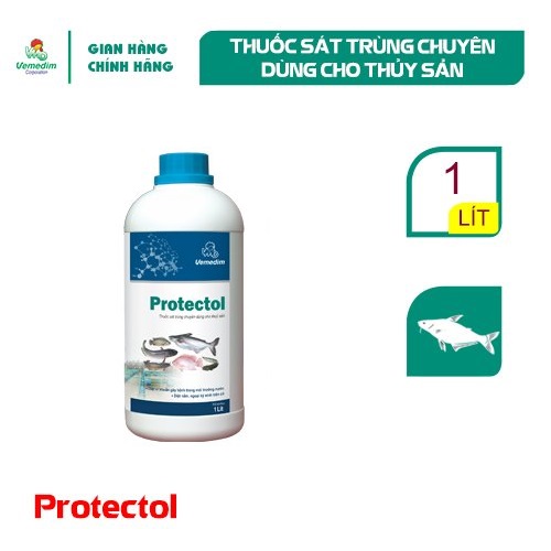 "Hoàn tiền đến 10%" Vemedim Protectol cá, diệt nấm, nguyên sinh động vật trong môi trường ao nuôi cá, chai 1lit