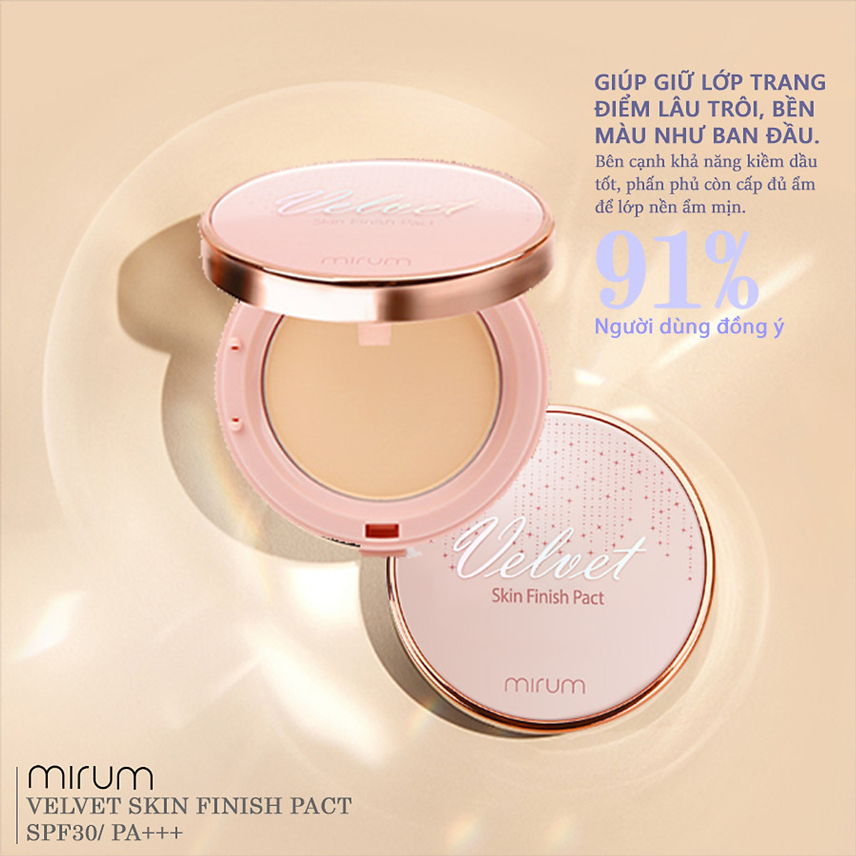 Phấn phủ mirum hàn quốc siêu mịn spf30/pa+++ hộp 10g