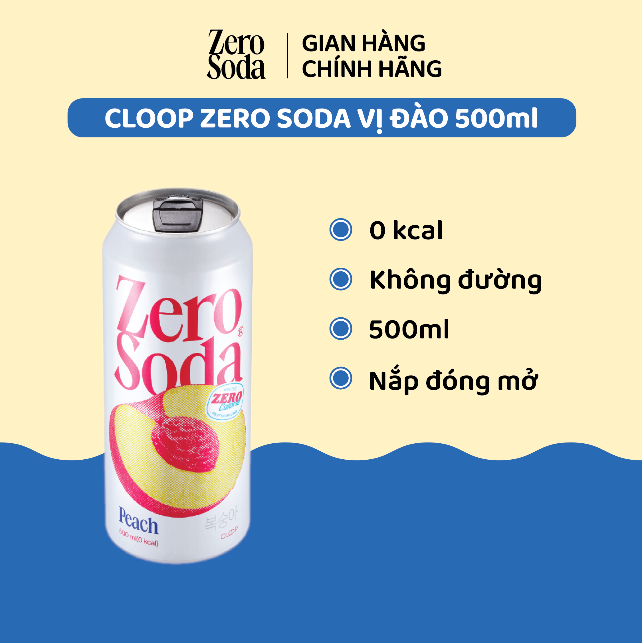 NƯỚC SODA ZERO CLOOP KHÔNG ĐƯỜNG KHÔNG CALORIES 500ml