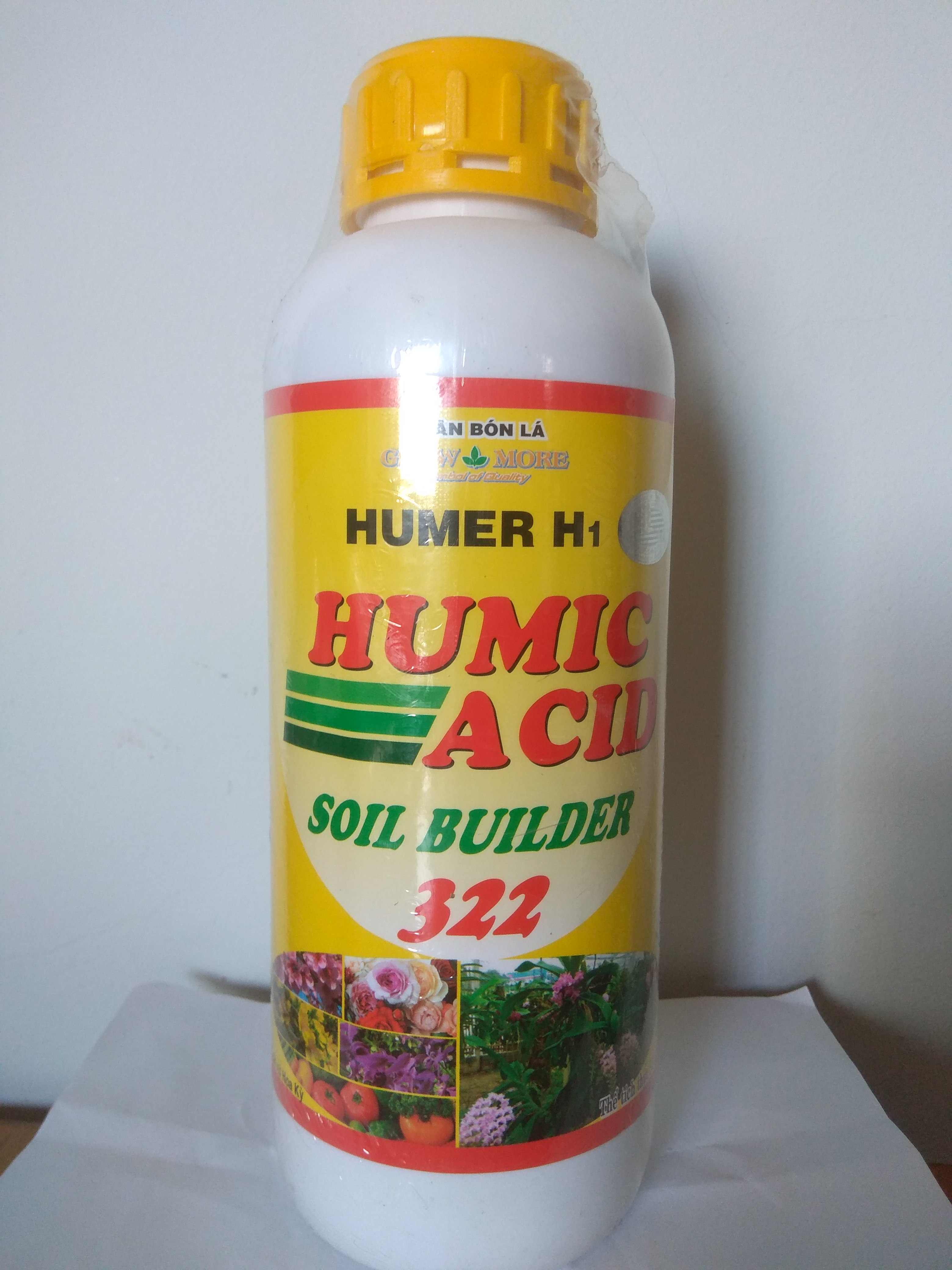 Phân bón lá Humic Acid 322 nhãn vàng - chai 1 lít