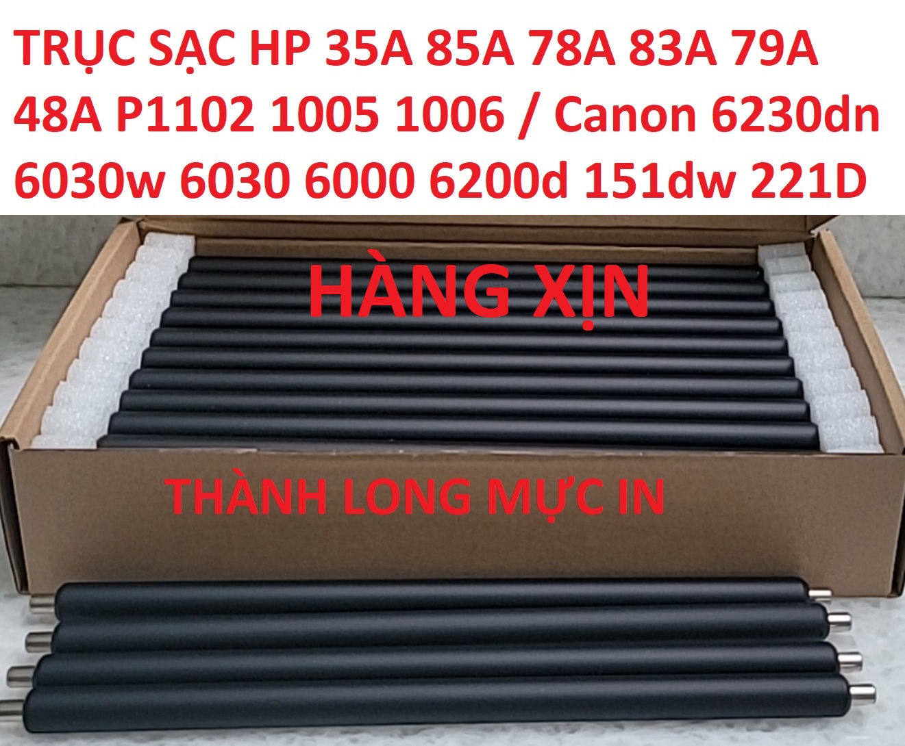 Combo 5 Trục cao su 35A (Loại tốt) Trục sạc 35A 85A 78A 83A 48A 79A Mực in Canon 6230dn 6000 6030w 6200d 151dw 312 - 325 - 337 - 326 - 328 HP P1102 M125 M127 M1132