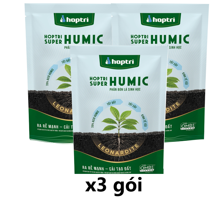 Combo x3 gói Phân bón lá tăng cường hệ rễ phát triển Hợp Trí Super Humic