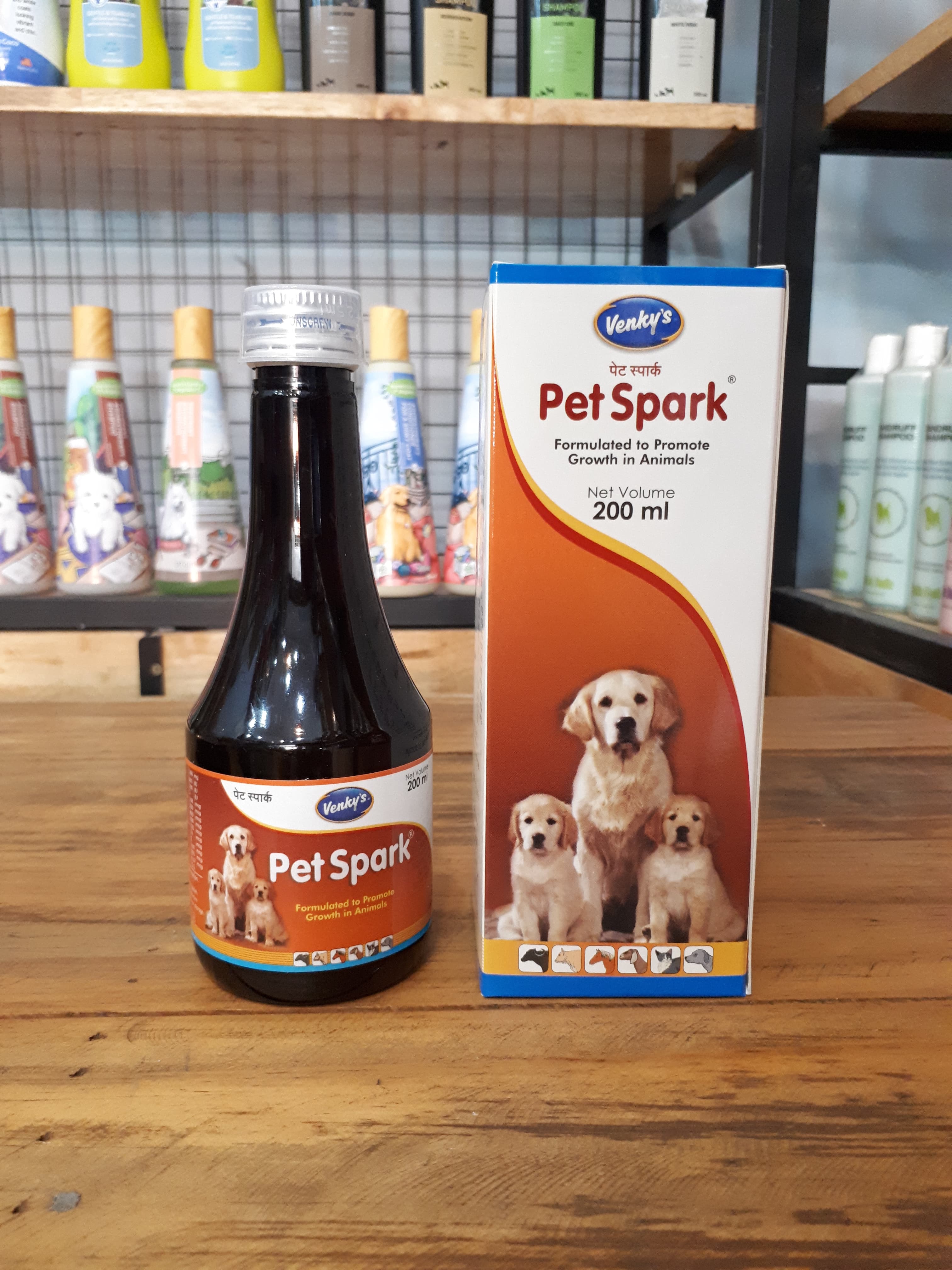 Si rô thuốc bổ dinh dưỡng phục hồi sức khoẻ cho chó mèo Venworld Venky's Pet spark 200ml made in India