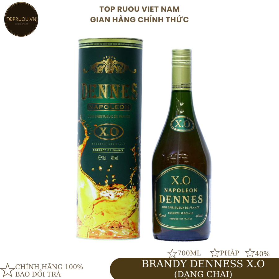 Rượu brandy xo dennes xo dạng chai 700ml