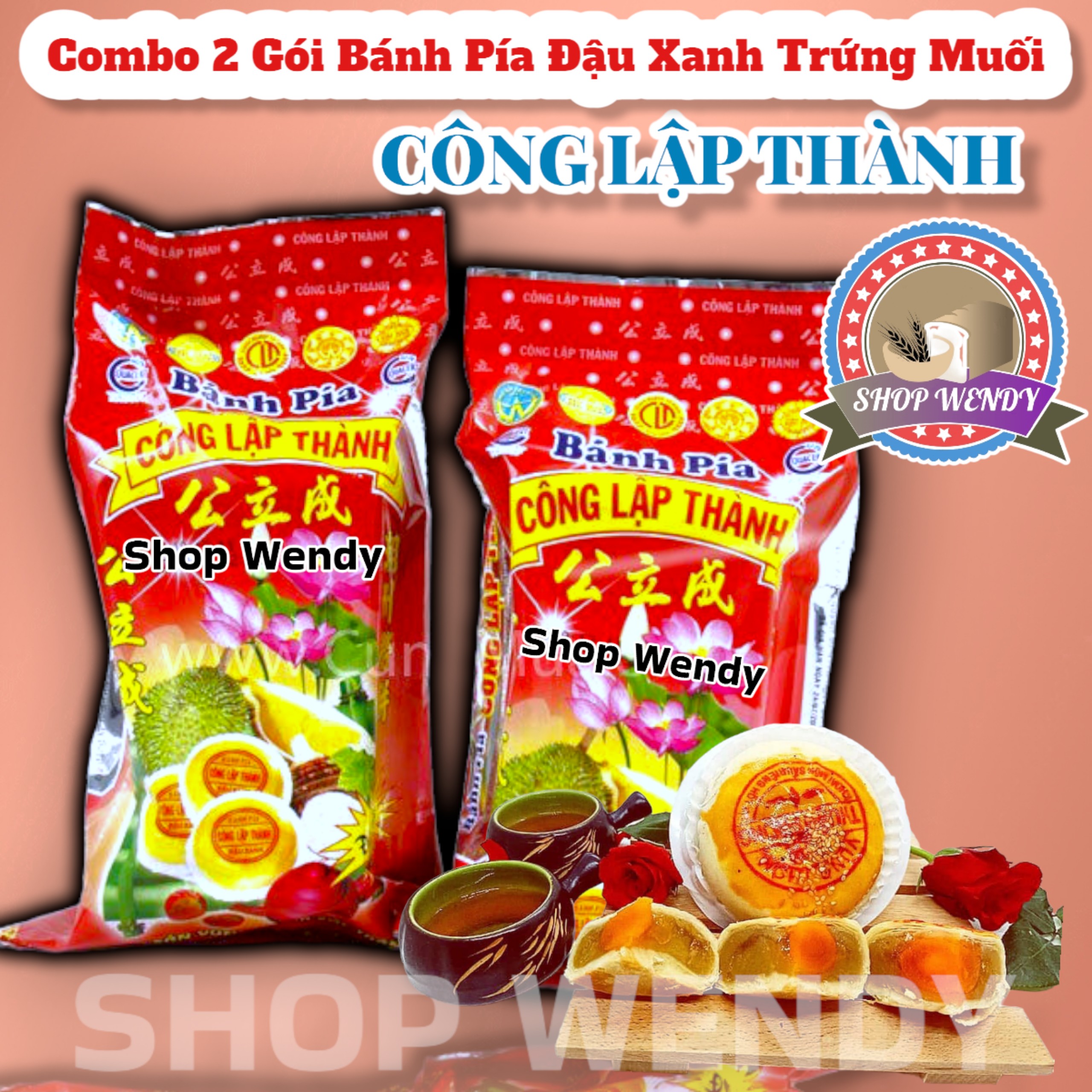 COMBO 2 GÓI BÁNH PÍA ĐẶC SẢN SÓC TRĂNG {300GR}TRỨNG MUỐI{DATE 45 NGÀY} -CÔNG LẬP THÀNH {Trung Thu, Bánh Kẹo, Ăn Vặt, Lạp Xưởng, Đặc Sản Sóc Trăng }